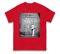 I See Humans but No Humanity T Shirt, Banksy Graffiti Street Camera Art T Shirt, Banksy Social Awareness Quote T Shirt, Motivation Quote, Birthday t Shirt, Adults Kids Unisex T Shirt Red