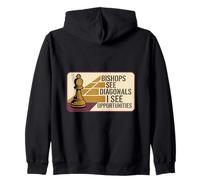 I See Opportunities On The Diagonal Chess Bishop Zip Hoodie