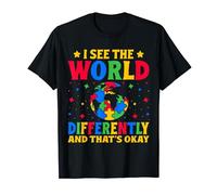 I See The World Differently And That's Okay Autism Awareness T-Shirt