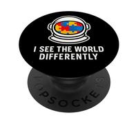 I See The World Differently Autism Astronaut Puzzle PopSockets Adhesive PopGrip