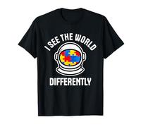 I See The World Differently Autism Astronaut Puzzle T-Shirt