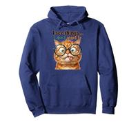 I See Things I Dont Want To But I Look Anyway Funny Cat Pullover Hoodie