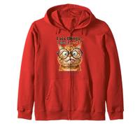 I See Things I Dont Want To But I Look Anyway Funny Cat Zip Hoodie