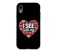 I See With My Heart Cute Romantic Valentine Love Rebus Case for iPhone XR