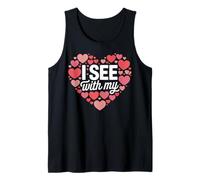I See with My Heart Cute Romantic Valentine Love Rebus Tank Top