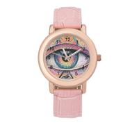 I See You Women's Easy Read Watches Flexible Three Hand Round Case Quartz Watch for Small Wrists