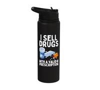 I Sell Drugs for A Living Funny Pharmacy Tech Pharmacist Gag Stainless Steel Insulated Water Bottle