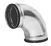 I-sells Metal Ducting 90 Degree Bend 100mm / 4 inch with Rubber Seal | Galvanised metal construction, Galvanised bends are male fittings and will slip inside female