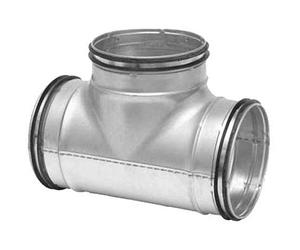 I-sells Metal Ducting T-Piece 125mm to 125mm with Rubber Seal Galvanised Pressed Equal Tee Piece