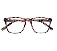 I-Sential Reading Glasses Large Lens with Case Spring Hinges Designer Style for Men Women Ladies Readers Crystal Pink Demi 1.5