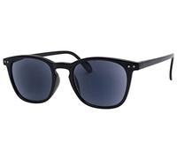 I-Sential Reading Sunglasses Black Flex Temples UV400 Black Lens Sun Readers Mens Womens Tinted Glasses & Case +3.50