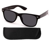 I-Sential Reading Sunglasses Black Tinted Sun Readers Glasses Flex Temples UV400 Lens Mens Womens Retro Classic & Case 1.5