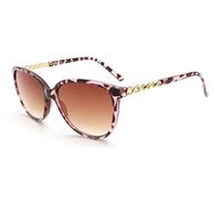I-Sential Reading Sunglasses Womens Designer Side Decor Crystal Pink Animal/Brown Lens Tinted Sun Readers Glasses UV400 With Case 1.25