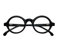 I-Sential Round Reading Glasses for Men Women Ladies with Case Metal Spring Hinges Matt Black Stylish Readers Comfortable Retro Fashion 1.25