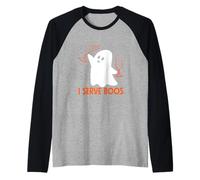 I Serve Boos Bartender Halloween Humor Raglan Baseball Tee