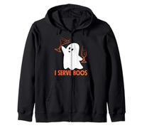 I Serve Boos Bartender Halloween Humor Zip Hoodie