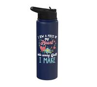 I sew a piece of My Heart into Every Quilt I Make Stainless Steel Insulated Water Bottle