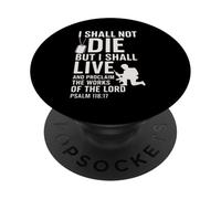 I Shall Not Die But Live Scripture Design PopSockets Adhesive PopGrip