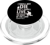 I Shall Not Die But Live Scripture Design PopSockets PopGrip for MagSafe