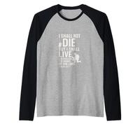 I Shall Not Die But Live Scripture Design Raglan Baseball Tee