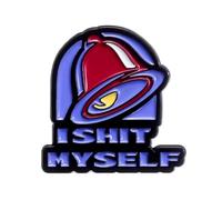 I Shit Myself Enamel Pin - 2.8 x 2.5cm Funny Fast-Food Parody Lapel Badge | Retro Meme Humor Gift for Friends, Co-Workers, and Collectors