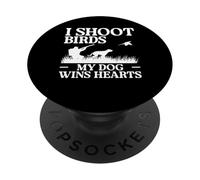 I Shoot Birds My Dog Wins Hearts Pheasant Hunting PopSockets Adhesive PopGrip