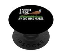 I Shoot Birds My Dog Wins Hearts Pheasant Hunting PopSockets Adhesive PopGrip