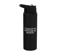 I Should Be Writing My Thesis - Funny Graduate Student Stainless Steel Insulated Water Bottle