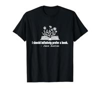 I Should Infinitely Prefer a Book Jane Austen Book Lover Value Graphic T-Shirt, Men, Black, S
