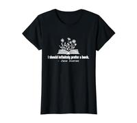 I Should Infinitely Prefer a Book Jane Austen Book Lover Value Graphic T-Shirt, Women, Black, M