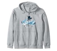 I Shred Therefore I Am Snowboard Mountain Zip Hoodie