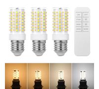 I-SHUNFA E27 Dimmable LED Bulb with Remote Control, 6.5W-7W 670-730LM, CCT 2700K-6500K, 360° Beam Angle, Energy Saving for Living Room Bedroom Kitchen (3 Pack)