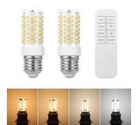 I-SHUNFA E27 Dimmable LED Bulb with Remote Control, 6.5W-7W 670-730LM, CCT 2700K-6500K, 360° Beam Angle, Energy Saving for Living Room Bedroom Kitchen (2 Pack)