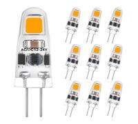 I-SHUNFA G4 LED Dimmable Bulbs Warm White 3000K,AC/DC 12-24V Light Bulb,1.2W Replaces 12W-15W Halogen Lamps,125LM Energy Saving LED Mini Bulbs,No Flickering,Pack of 10