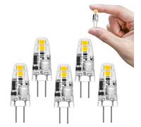 I-SHUNFA Pack of 5 G4 LED Bulbs, Natural White 4000K, AC/DC 12V 1.2W 120LM | Replacement for 10 W-15 W Halogens, Not Dimmable, Small Bulb for Extractor Hood, Kitchen