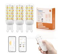 I-SHUNFA Smart G9 LED Bulbs with Remote Control and App Control,G9 LED Dimmable Bluetooth Bulb,AC 230V,2700K-6500K,Brightness Adjustable 1%-100% 4W 400LM,Timing Function(3 Pack with Remote Control)