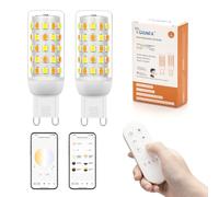 I-SHUNFA Smart G9 LED Bulbs with Remote Control and App Control,G9 LED Dimmable Bluetooth Bulb,AC 230V,2700K-6500K,Brightness Adjustable 1%-100% 4W 400LM,Timing Function(2 Pack with Remote Control)