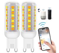 I-SHUNFA Wi-Fi Smart G9 LED Bulbs,Compatible w/Alexa/Google Assistant, Dimmable,Warm White to Cool White, Brightness Adjustable 0%-100% 230V,0.4-4W,40LM-400LM,Timer Function G9 Smart LED Bulb,2pack