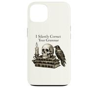 I Silently Correct Your Grammar Skull Raven Funny Teacher Case for iPhone 13