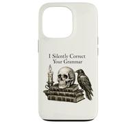 I Silently Correct Your Grammar Skull Raven Funny Teacher Case for iPhone 13 Pro