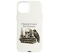 I Silently Correct Your Grammar Skull Raven Funny Teacher Case for iPhone 15 Plus