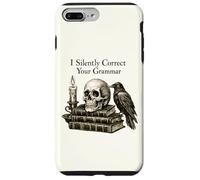 I Silently Correct Your Grammar Skull Raven Funny Teacher Case for iPhone 7 Plus/8 Plus