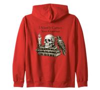I Silently Correct Your Grammar Skull Raven Funny Teacher Zip Hoodie