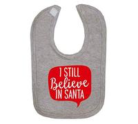 I sill Believe in Santa Speech Bubble [BCX] Cotton Baby bib - Grey