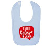 I sill Believe in Santa Speech Bubble [BCX] Cotton Baby bib - Pastel Blue