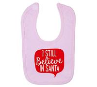 I sill Believe in Santa Speech Bubble [BCX] Cotton Baby bib - Pastel Pink