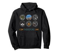 I Sim Therefore I Am Flight Simulation Hobby Pilot Pullover Hoodie
