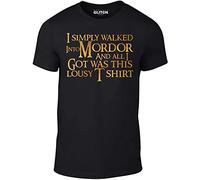 I Simply Walked into Mordor Men's T-Shirt Gondor Elf JRR Tolkien Rings Black(Medium)