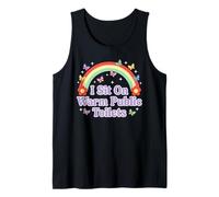 I Sit On Warm Public Toilets Funny Adult Humor Rainbow Tank Top