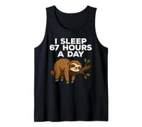 I Sleep 67 Hours A Day Funny Sloth Six Seven Meme Tank Top